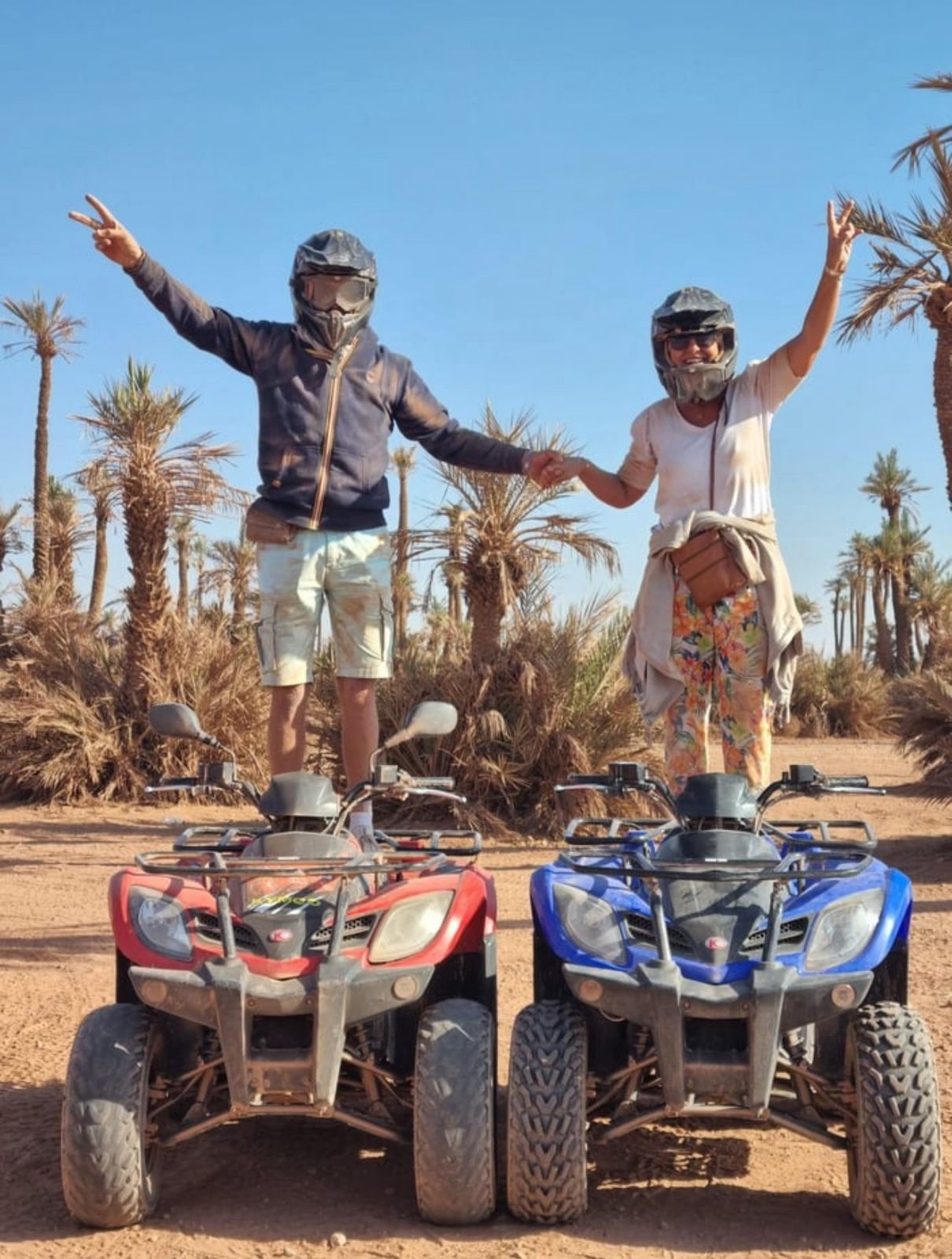 Quad biking on sandy desert track